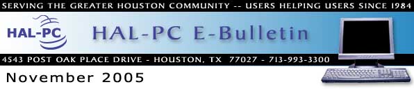 HAL-PC Monthly eBulletin - November 2005