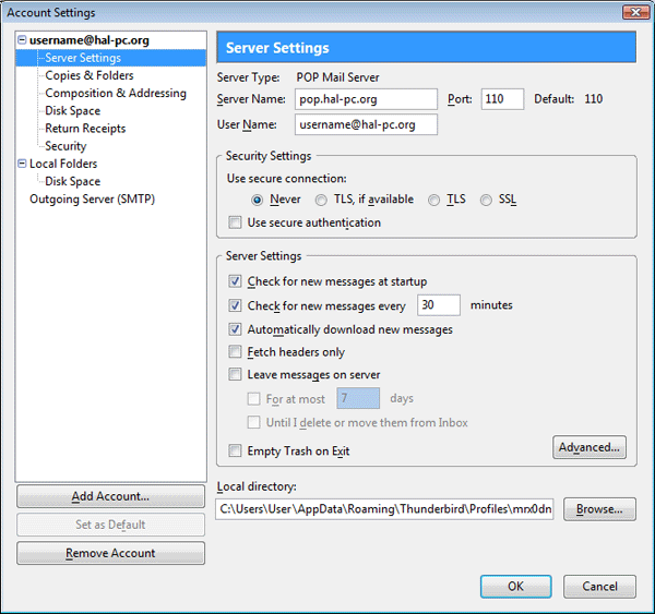 Server Settings