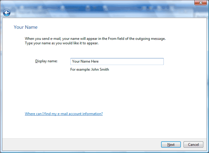 Name dialog