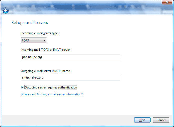 Servers dialog box