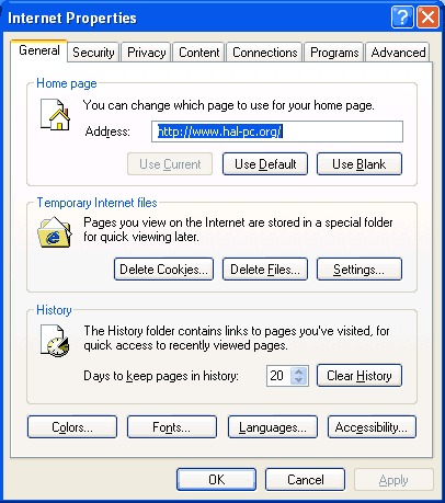 Home page setting