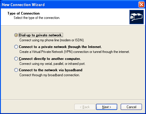 New Connection Wizard